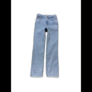 4/27 Good American Good Classic High-Rise Ankle Raw Darted Hem Light INDIGO454